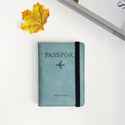 Women Men RFID Vintage Business Passport Covers Holder Multi-Function ID Bank Card PU Leather Wallet Case Travel Accessories